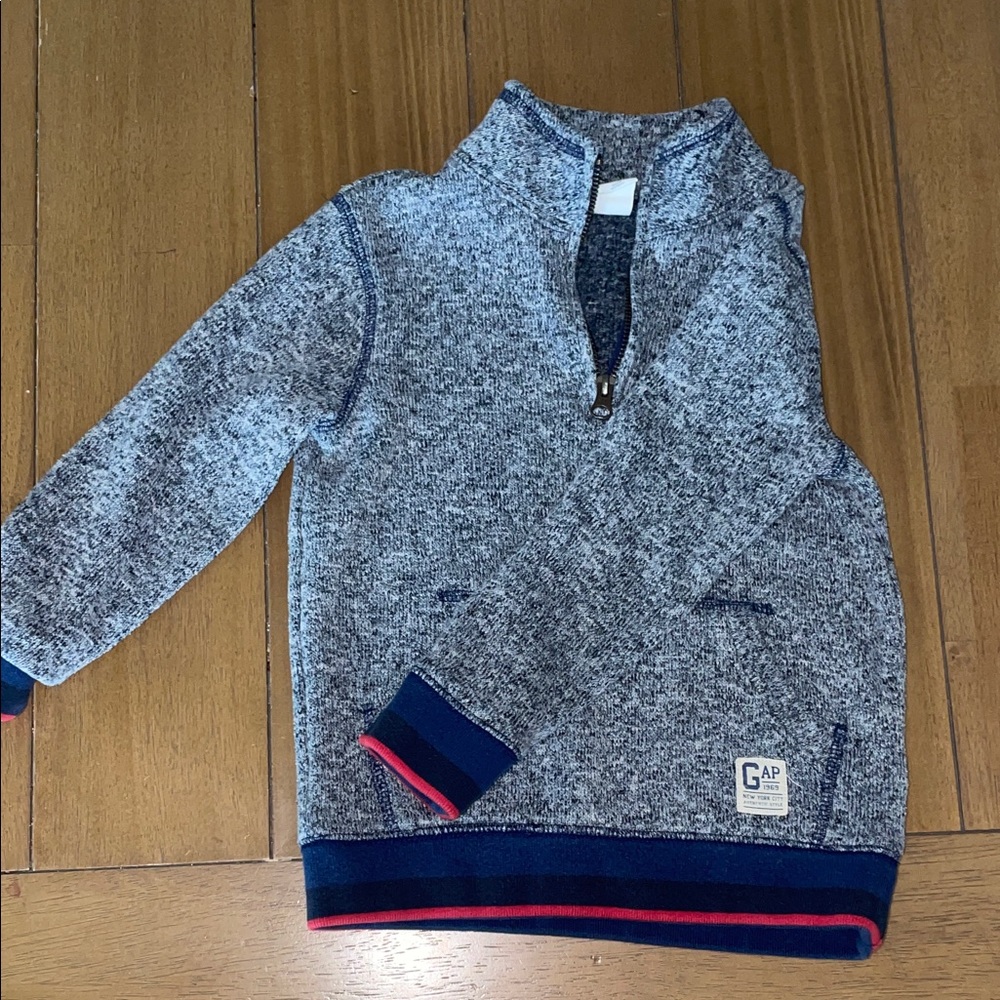 Baby GAP Boy’s Navy and Red Half-Zip Sweater